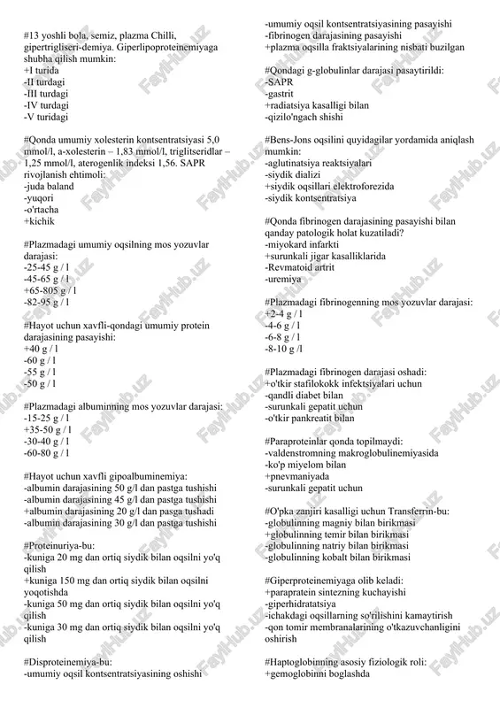 qonda umumiy xolesterin kontsentratsiyasi — DOCX