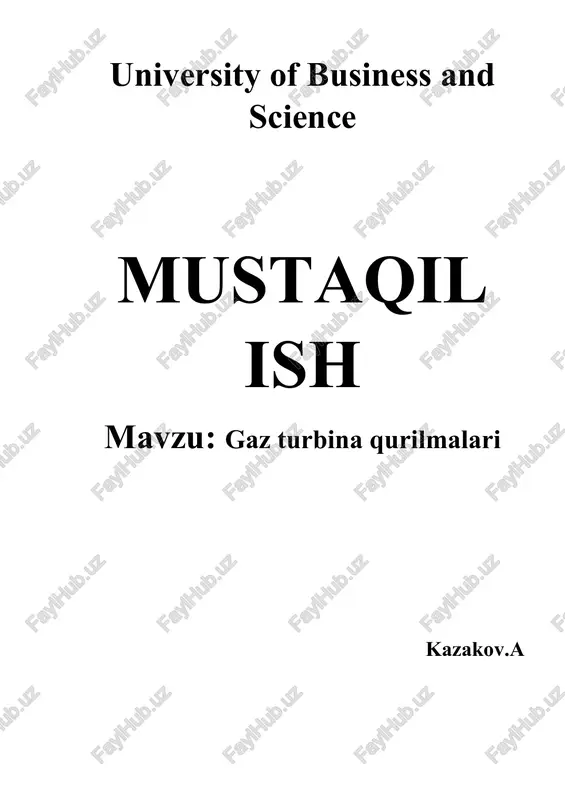 gaz turbina qurilmalari — DOCX