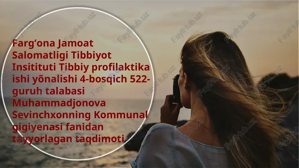 kommunal gigiyenasi fanidan tayyorlagan taqdimoti — PPTX