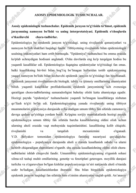 asosiy epidemiologik tushunchalar — DOCX