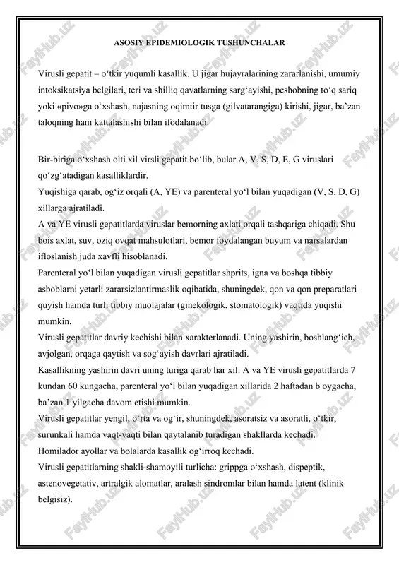 virusli gepatit (hepatitis viruses) — DOCX