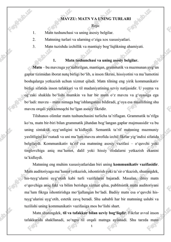 matn va uning turlari — DOCX