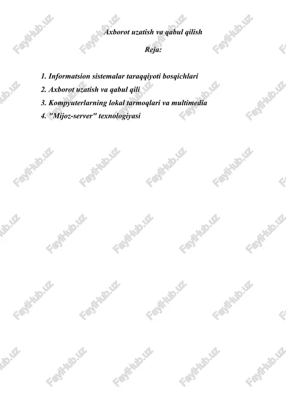 axborot uzatish va qabul qilish — DOC