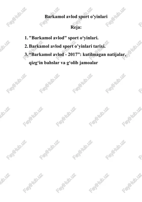 barkamol avlod sport o'yinlari — DOCX