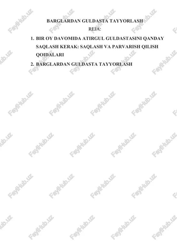 barglardan guldasta tayyorlash — DOCX