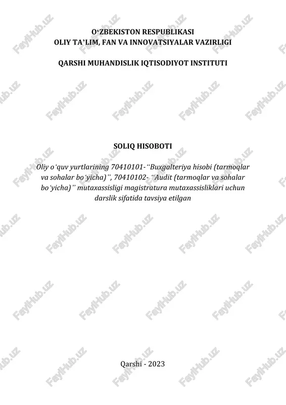 soliq hisoboti — PDF