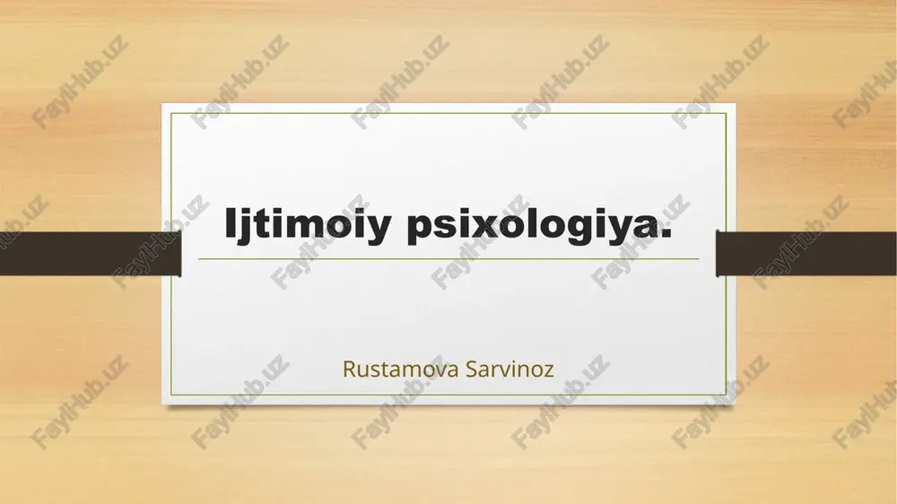 ijtimoiypsixologiya — PPTX