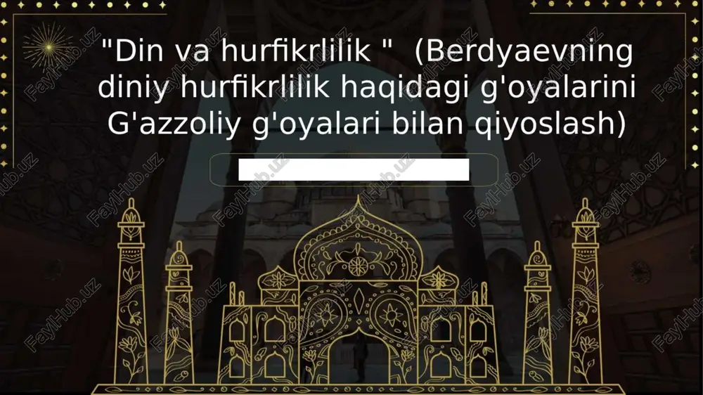 din va hurfikrlilik oyalari bilan giyoslash — PPTX