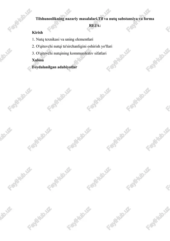 tilshunoslikning nazariy masalalari — DOCX