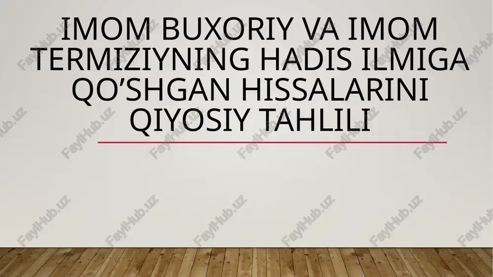 imom buxoriy va imom termiziyning hadisilari — PPTX