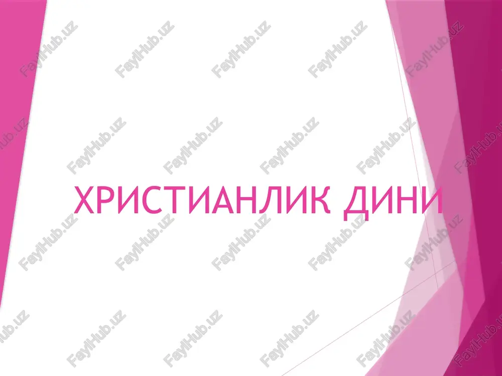 xristianlik dini — PPTX