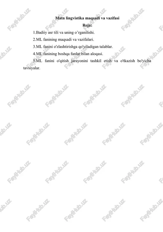 badiiy asar tili va uning o’rganilishi — DOCX