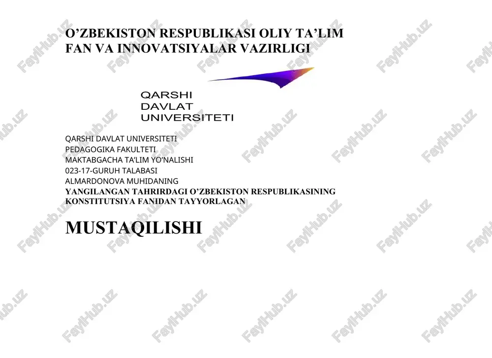 vazirlar mahkamasining davlat byudjeti dasturlari — DOCX
