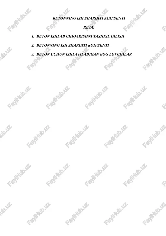 betonning ish sharoiti koifsenti — DOCX