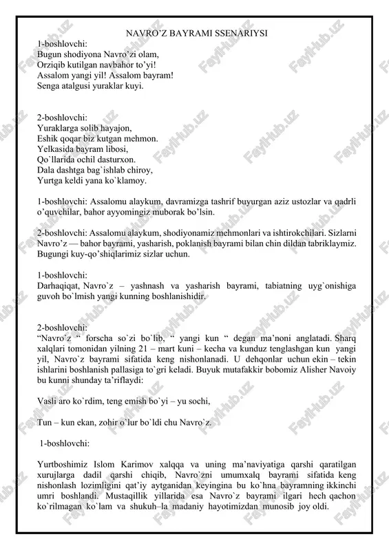 navro’z bayrami ssenariysi — DOCX