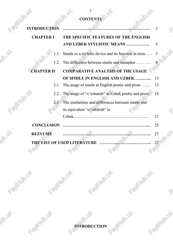specific features of simile in english and uzbek stylistic means — DOCX
