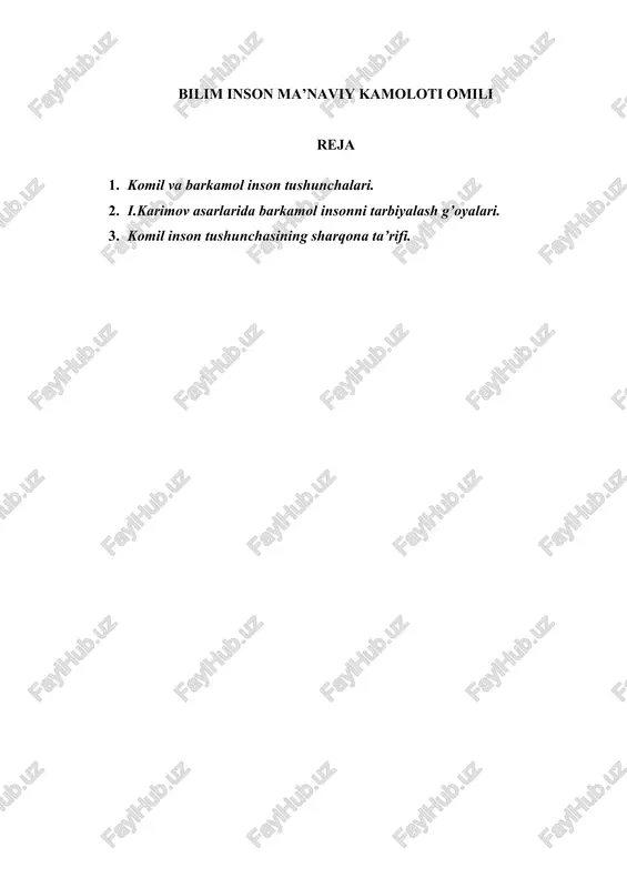 bilim inson manaviy kamoloti omili — DOCX