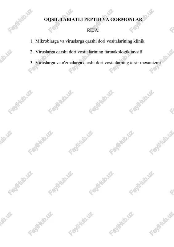 oqsil tabiatli peptid va gormonlar — DOC