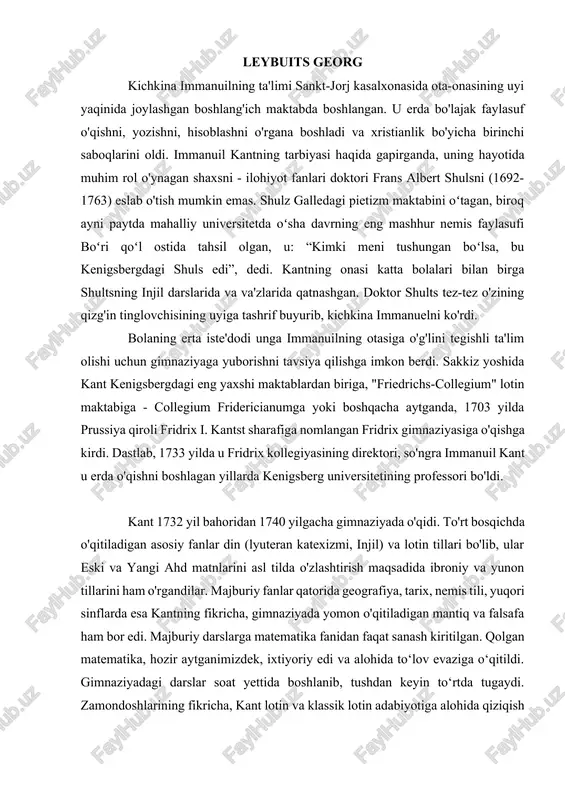 kichkina immanuelning ta'limi — DOCX