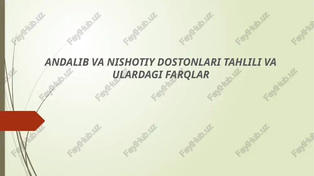 muhammadniyoz nishotiy va andalibning dostonlari — PPTX