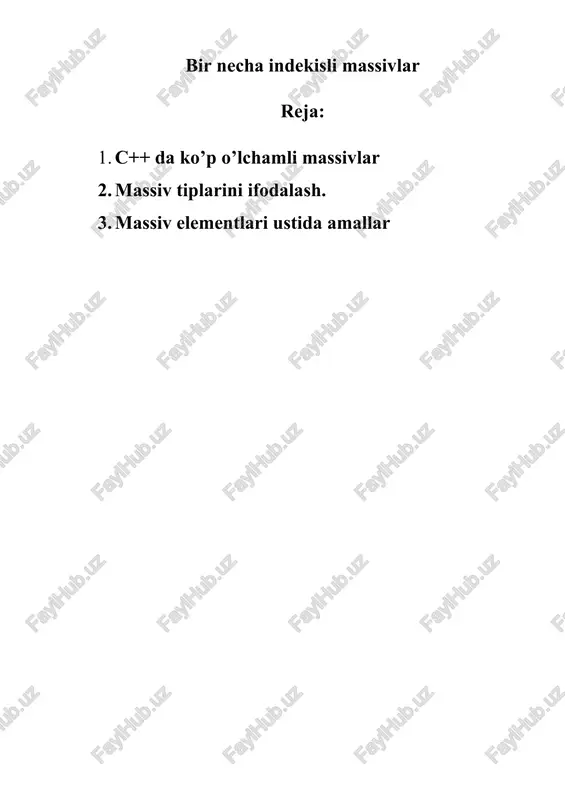 bir necha indekisli massivlar — DOCX
