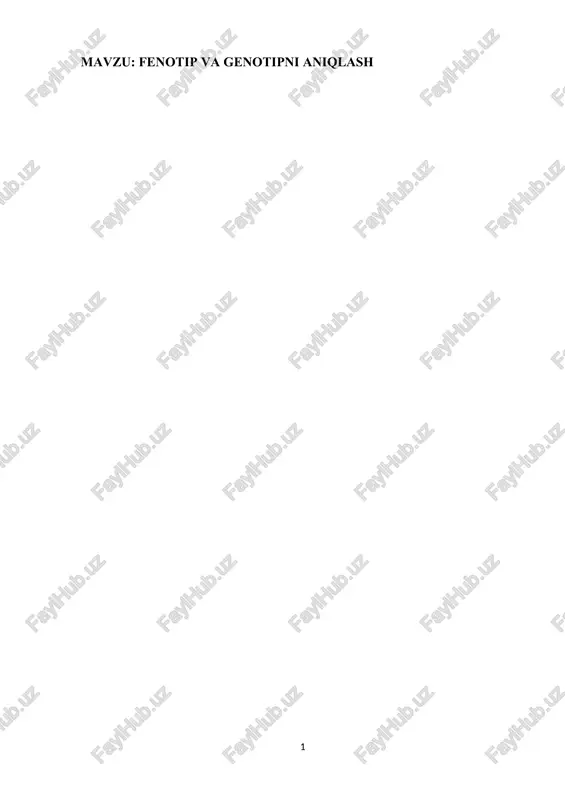 genetika fanining rivojlanishi — DOCX