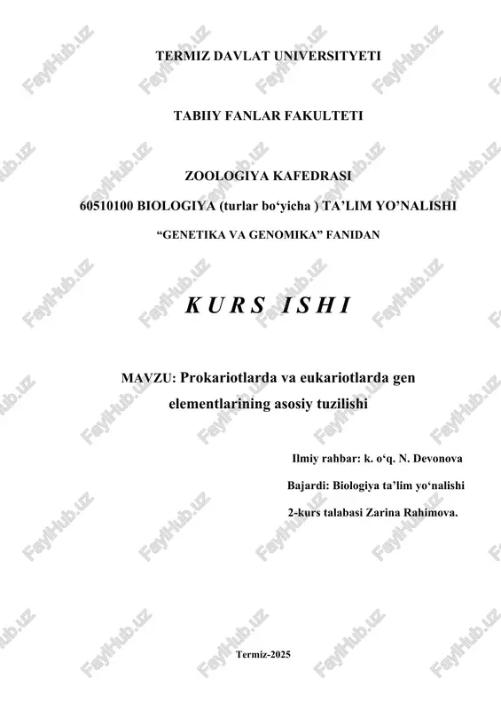 genetika va genomika — DOCX