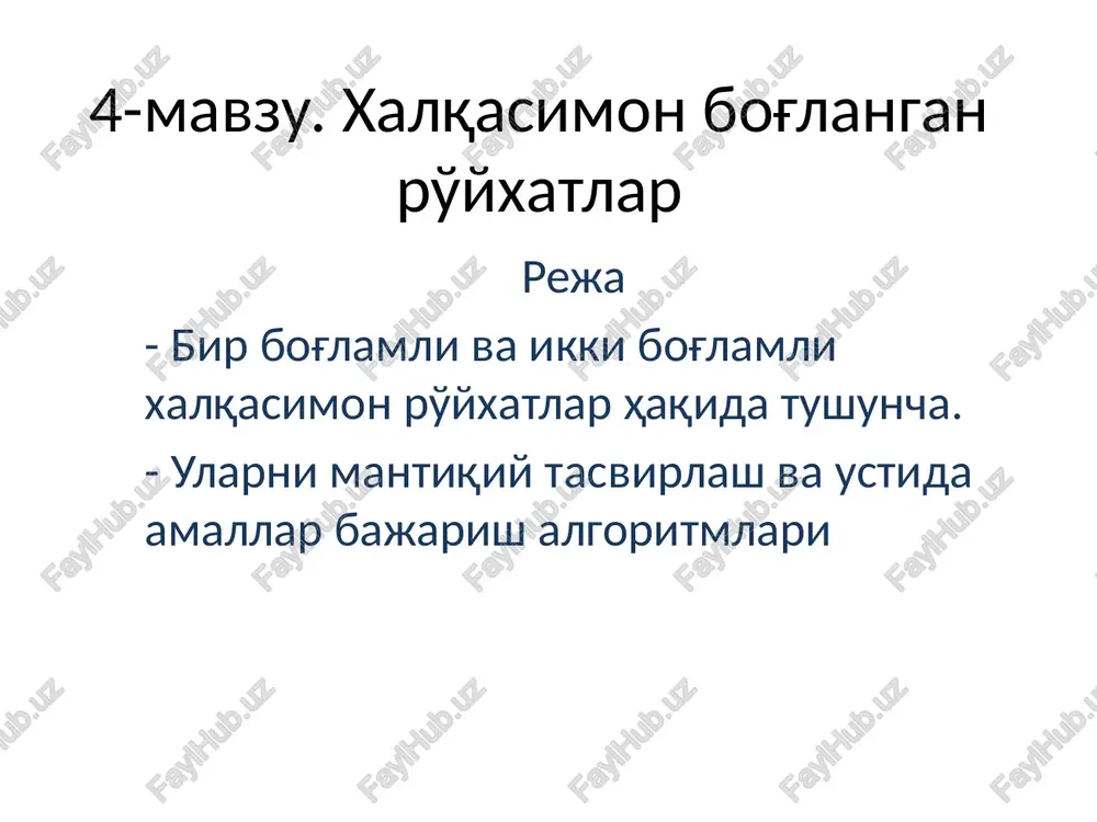 xalqasimon ro'yxatlar — PPTX