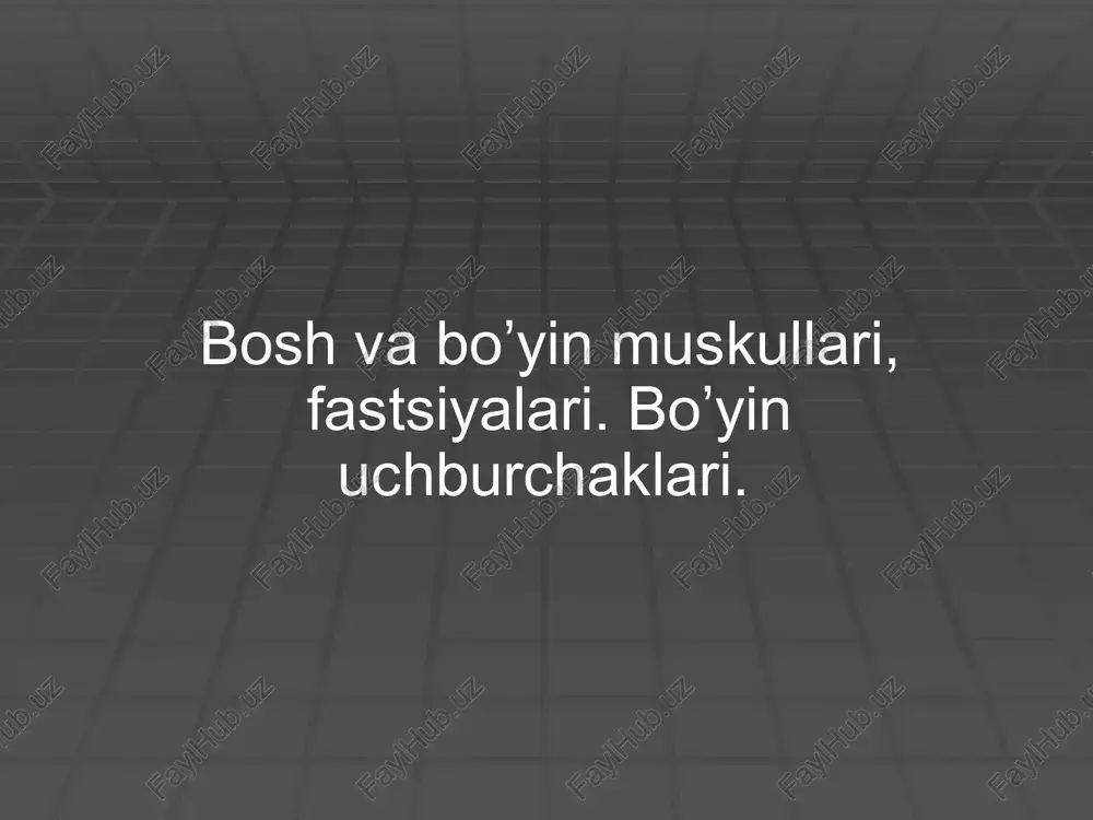boʼyin muskul va fasyalari — PPTX
