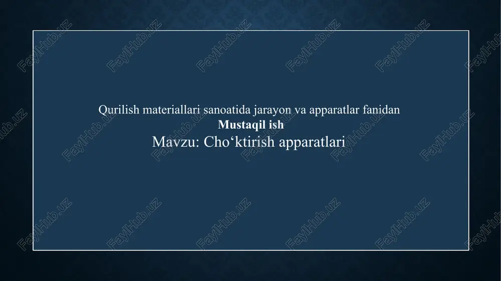 cho‘ktirish apparatlari — PPTX