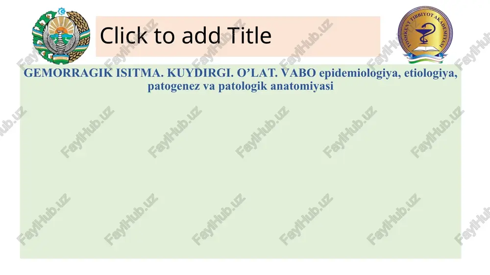 gemorragik isitma(gemorragicheskaya lixoratka) — PPTX