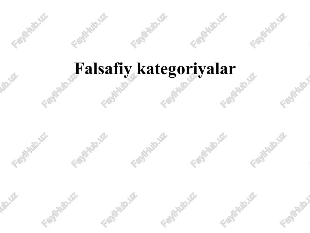 falsafiy kategoriyalar — PPTX