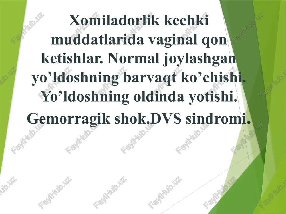 xomiladorlik kechkimuddatlari — PPTX
