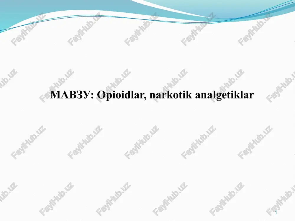 opioidlar, narkotikanalgetiklar — PPTX