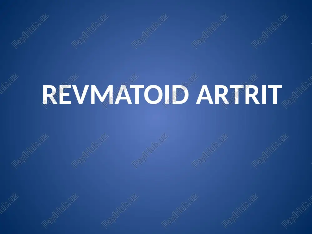 revmatoidartrit — PPTX