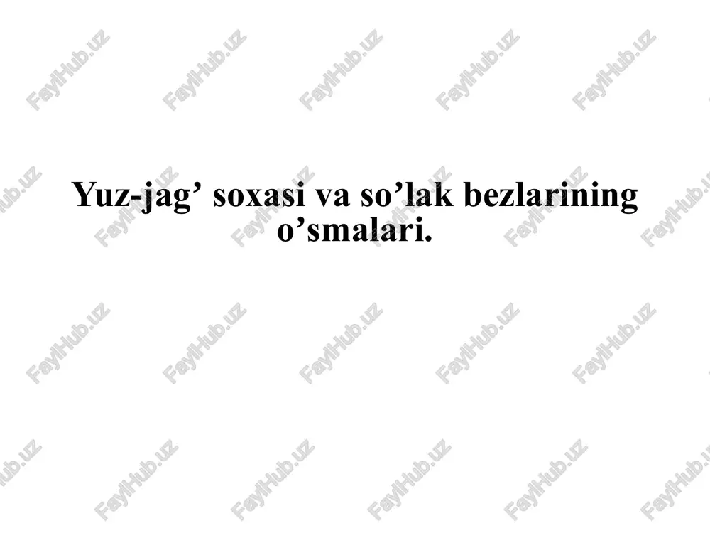 odontogen o'smalar haqida umumiy tushunchalar — PPTX