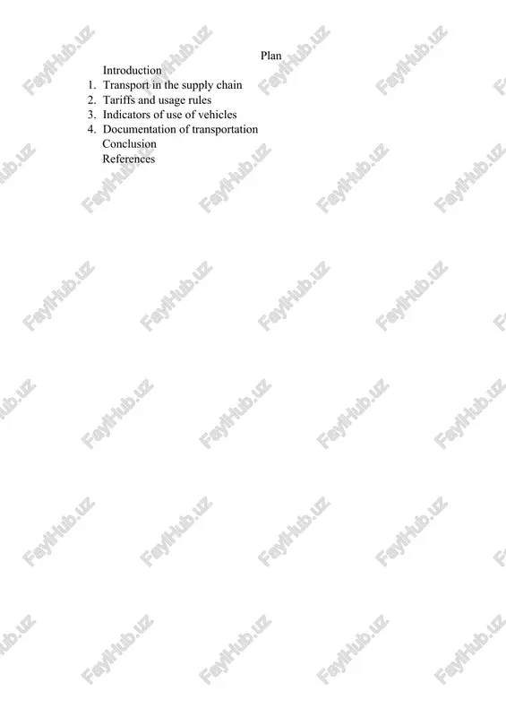transportation in the supply chain — DOCX