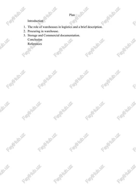 warehouses in logistics — DOCX