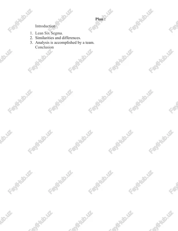 lean six sigma — DOCX