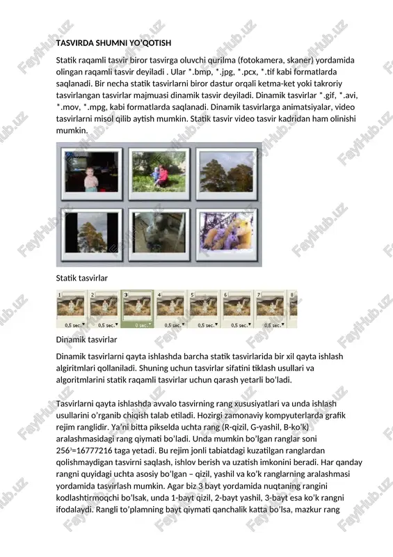 tasvirlarni qayta ishlash — DOCX