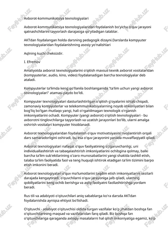 axborot-kommunikatsiya texnologiyalari — DOCX