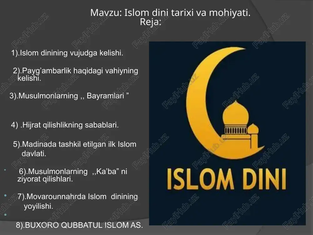 islomdinining vujudga kelishi — PPTX