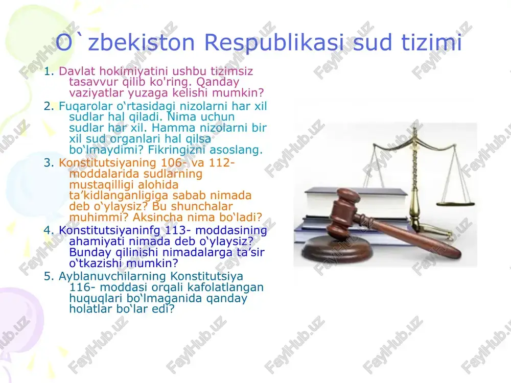 o`zbekiston respublikasi sud tizimi — PPTX