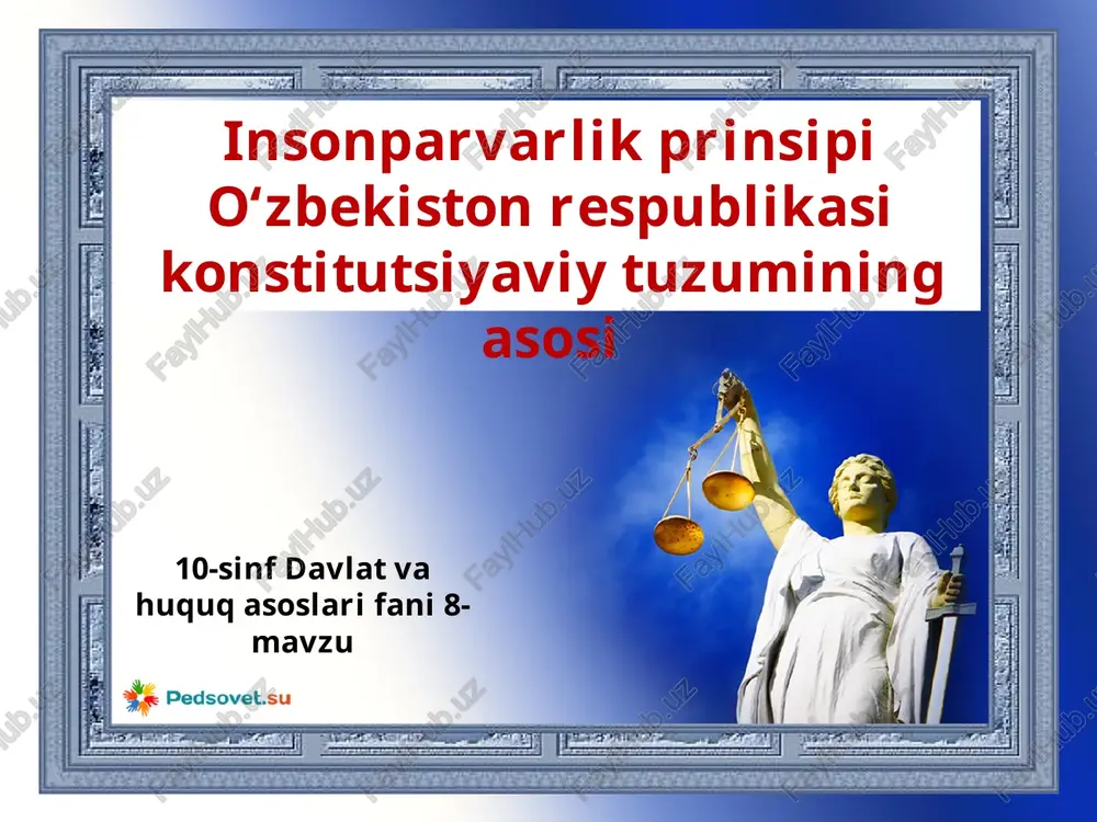 o'zbekiston respublikasi konstitutsiyasi — PPTX