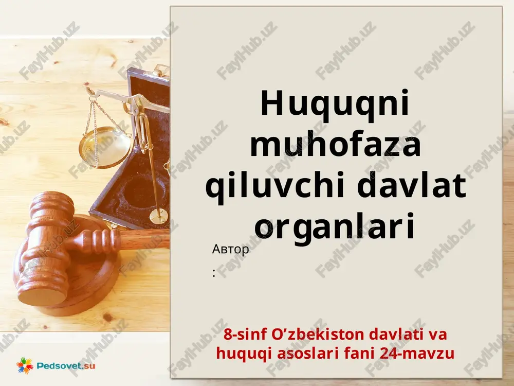 huquqnimuhofazaqiluvchidavlatorganlari — PPTX