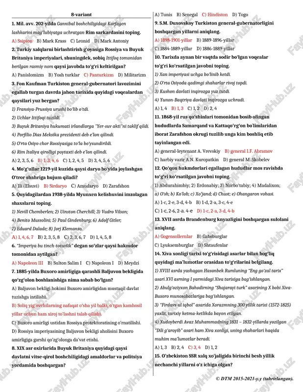 fon kaufman turkiston general-gubernatori lavozimini egallab — DOCX