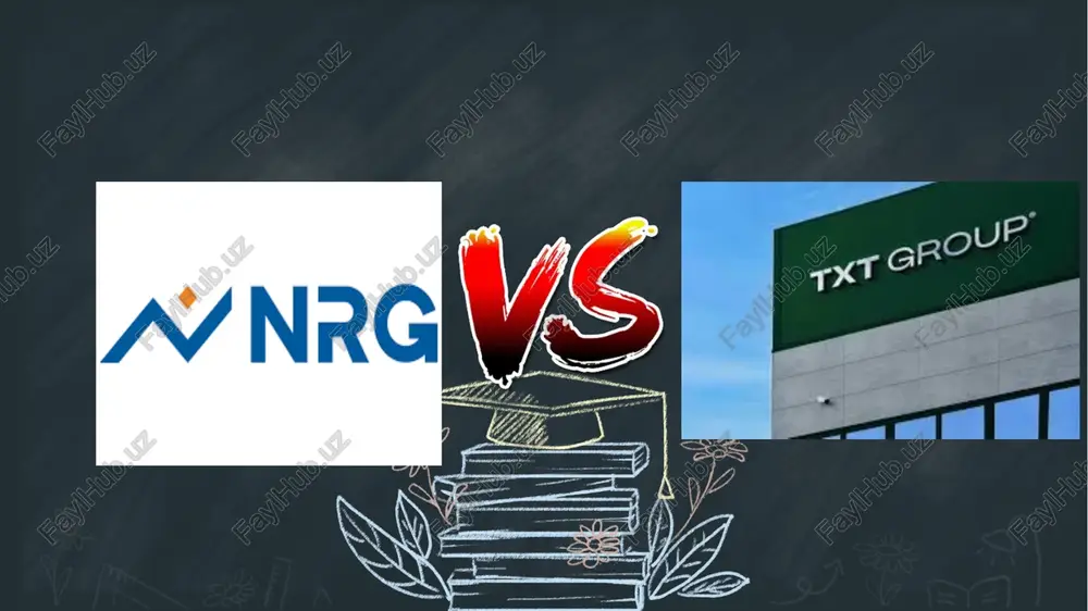 “nrg va txt kompaniyalarining faoliyatini solishtiruvchi tahlil — PPTX
