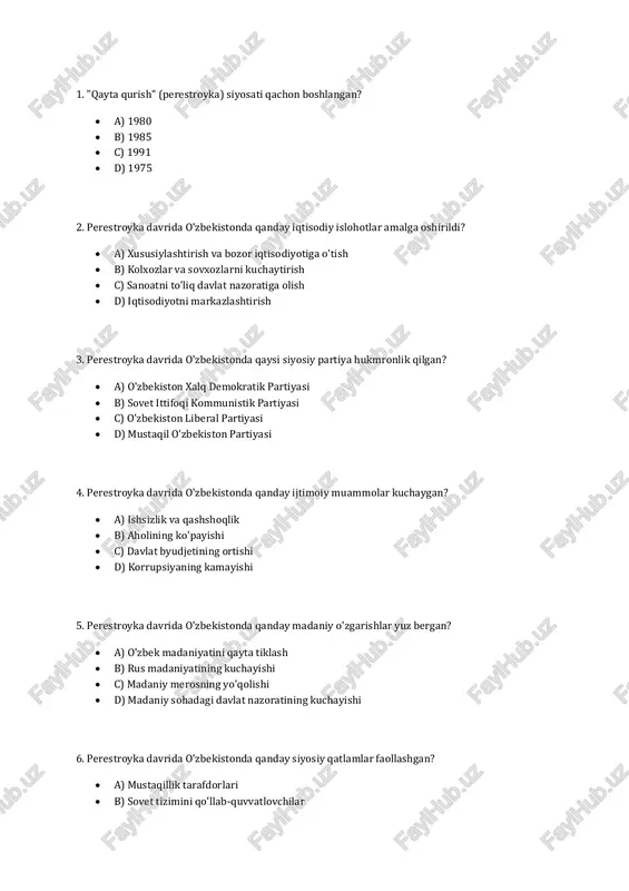 qayta qurish (perestroyka) siyosati — PDF