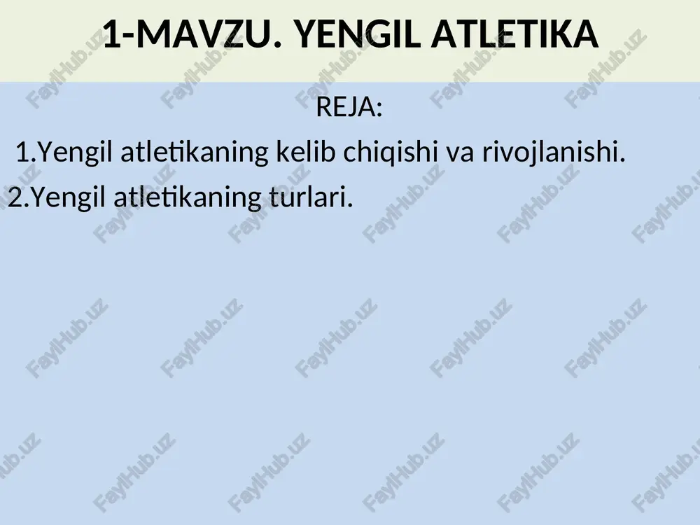 yengil atletika — PPT