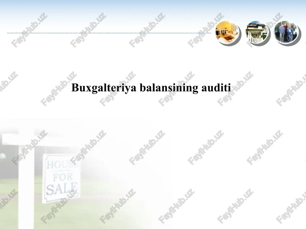 buxgalteriya balansining auditi — PPTX